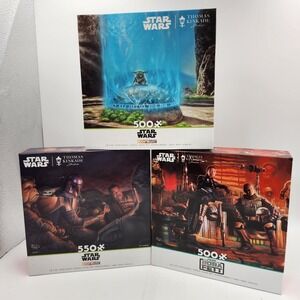 3x Star Wars Puzzles Thomas Kinkade Mandalorian Grogu Jigsaw 550 Baby Yoda